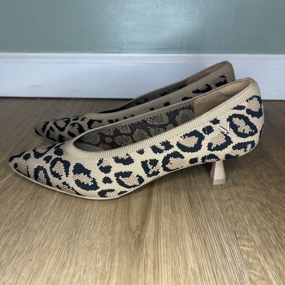 Vivaia Women 6.5 EU 37.5 Stella Heels Kitten Pointed Leopard Sustainable Comfort - Picture 4 of 8